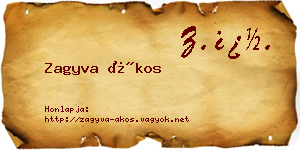 Zagyva Ákos névjegykártya
